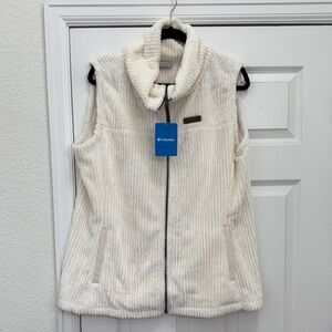 Columbia Off-White Sherpa Fleece Vest NWT